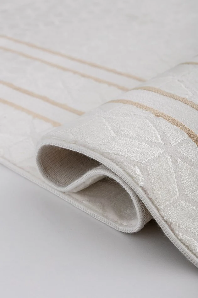 Deep 6089 D Bej - Gold Overlock Özel Tasarım Halı