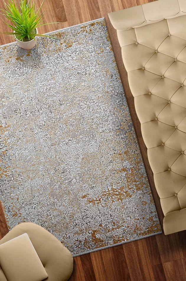 Deniz 8651 R Gri, Gold Püsküllü Halı