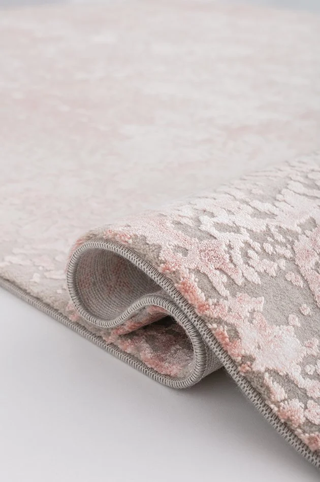 Deniz 8960 R Gri, Pembe Beyaz Püsküllü Halı