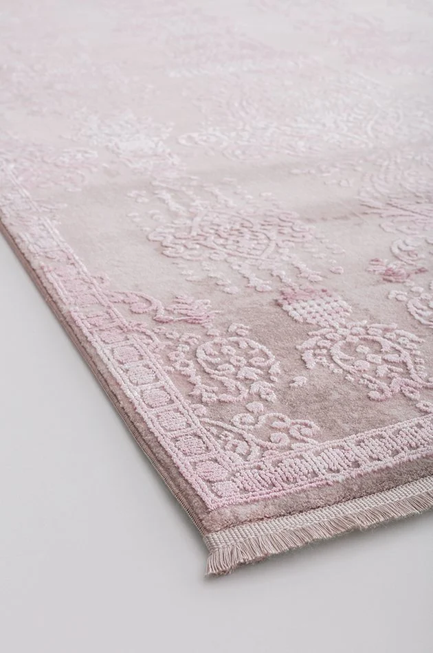 Deniz 8968 R Gri, Pembe Püsküllü Halı